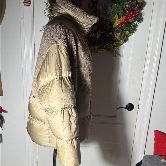 Massimo Dutti Feather down filled puffer jacket brown and tan Med. Like New. - Picture 4 of 16